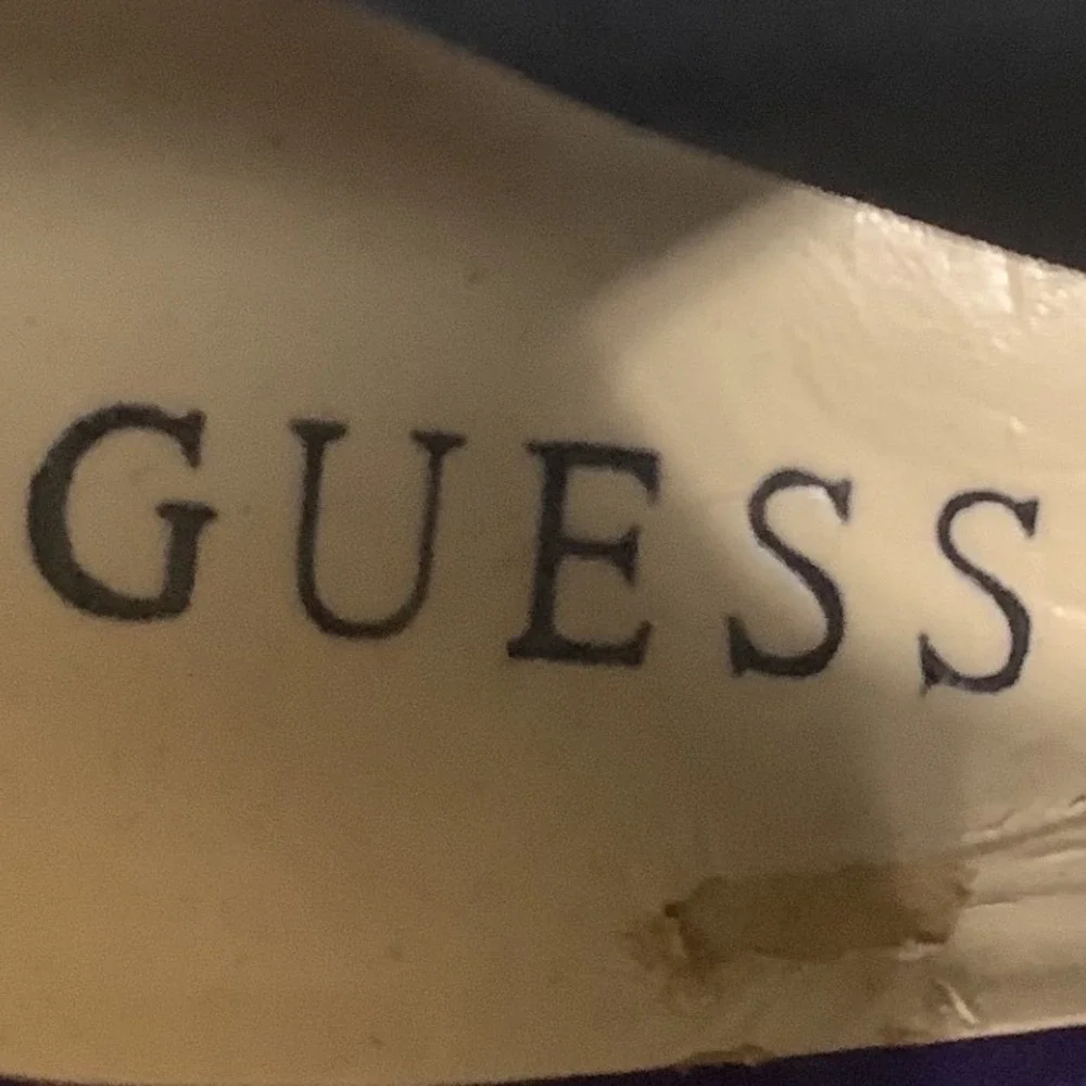 Guess GWKAMPBELL Purple Suede Elastic Platform Peep Toe Heels Mens 7M 002